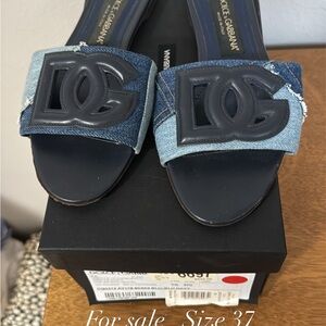 Dolce & Gabbana Blue Denim Slides